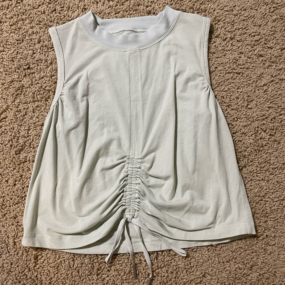 pastel green Lululemon scrunch tie top